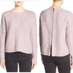 Madewell Palisade Back Zip Merino Wool Cable Knit Sweater Size Medium